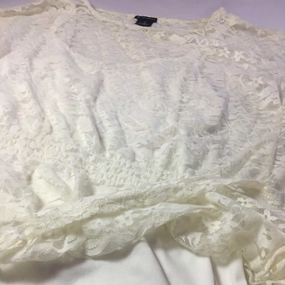 New Directions White Lace Blouse